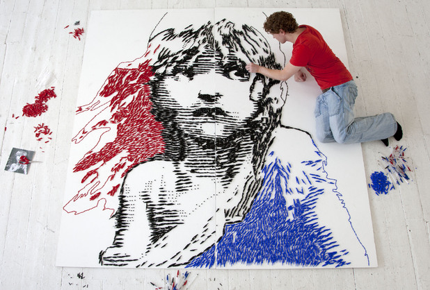 Artist recreates the famous French Cosette using empty Bic Cristal pens