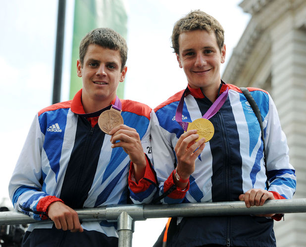 Jonathan (left) and Alistair Brownlee, London 2012