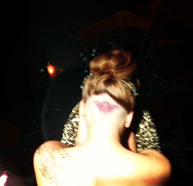 Lady GaGa, tattoo, shaved head