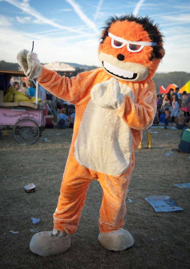 Festival goers in fancy dress