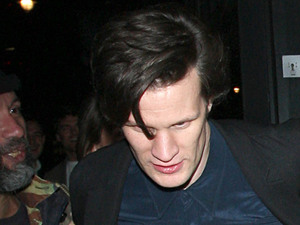 Matt Smith leaves the Groucho Club where he was grabbed by the arm by a very aggressive homeless man asking him for money
London