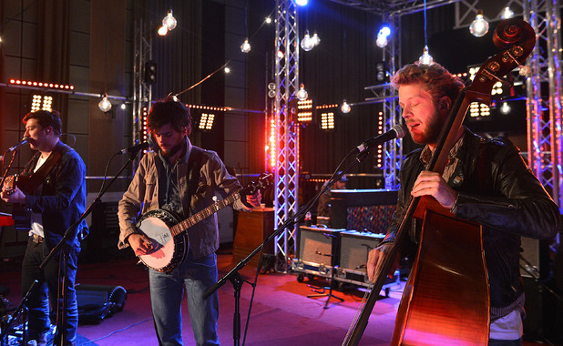 Mumford and Sons performing a Radio 1 Live Lounge special during Fearne Cotton's Radio 1 show
