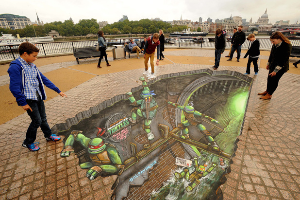 Teenage Mutant Ninja Turtles 3D street art
