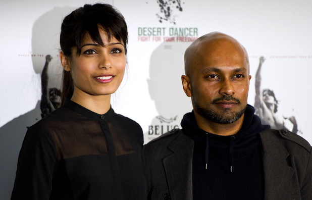 Freida Pinto and Akram Khan at a photocall to publicise the upcoming film Desert Dancer at Sadlers Wells theatre, London