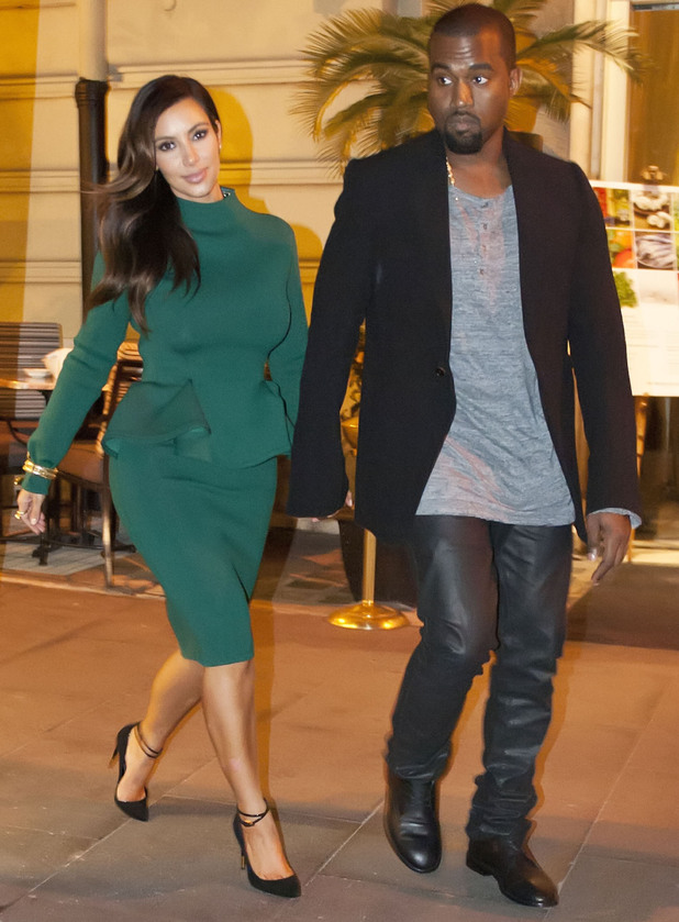 Kim Kardashian and Kanye West arrive back at their hotel in Rome