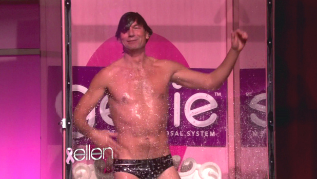 Jerry O'Connell
Jerry O'Connell and Portia De Rossi appear on NBC's 'The Ellen DeGeneres Show' where they talk about their upcoming Halloween special 'Mockingbird Lane.' O'Connell strips down to a bedazzled speedo and enters a dunk tank where Ellen, Portia and Jerry's wife Rebecca Romijn try to dunk him
USA - 23.10.12