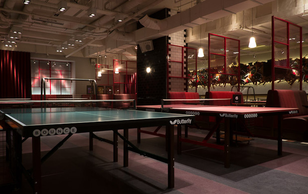 Bounce ping pong/cocktail bar.