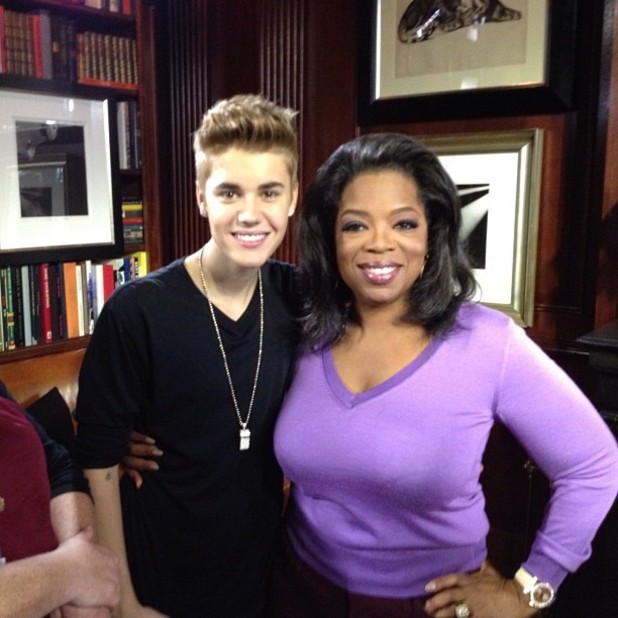 Justin Bieber and Oprah Winfrey