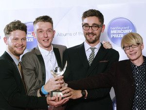 Alt-J with the Barclaycard Mercury Prize 2012 trophy