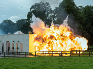The bus explodes.