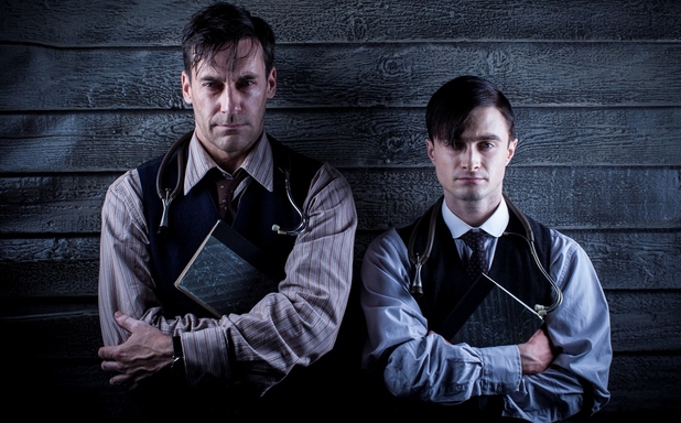 Daniel Radcliffe and Jon Hamm in Sky Arts's 'A Young Doctor's Notebook'.