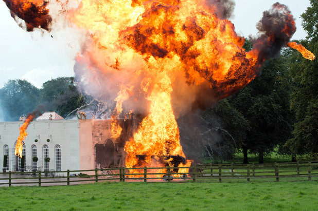 The bus explodes.