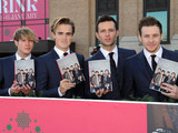 McFly sign copies of their new book 'Unsaid Things...Our Story' at the Selfridges Ice Rink.