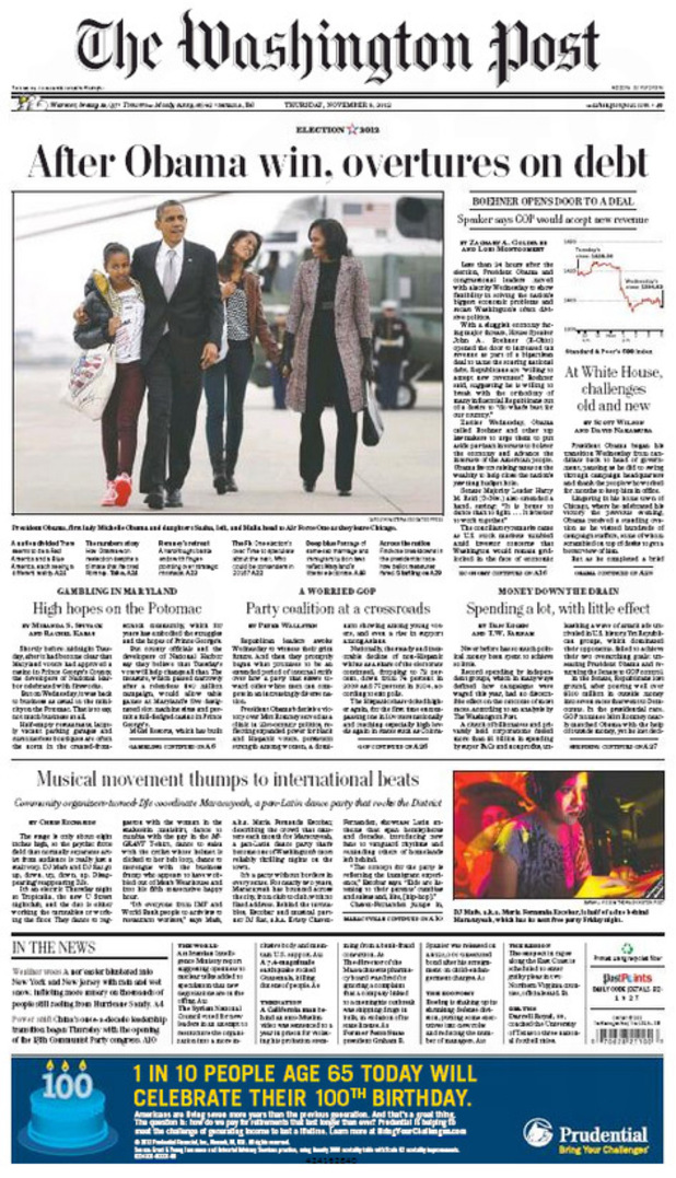 The Washington Post - Obama re-election: Newspaper front pages ...