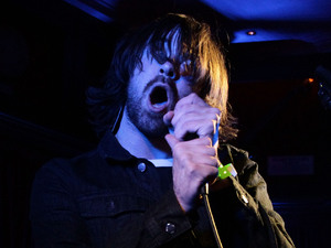 Justin Young of The Vaccines performing during an Absolute Radio session, at the Hard Rock Cafe in central London.