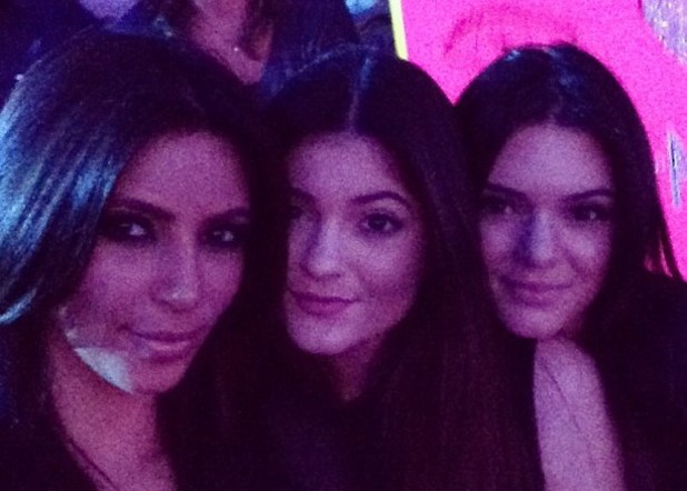 Kardashian's do matching sleek and straight hair at X Factor USA