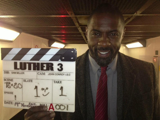 Idris Elba on the set of Luther 3