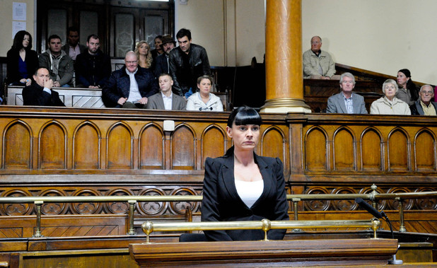 6425: Chas makes her way to the dock as the trial begins