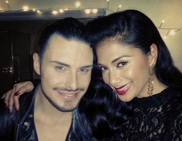 Nicole Scherzinger and Rylan Clark in a Twitter picture uploaded by the X Factor judge
