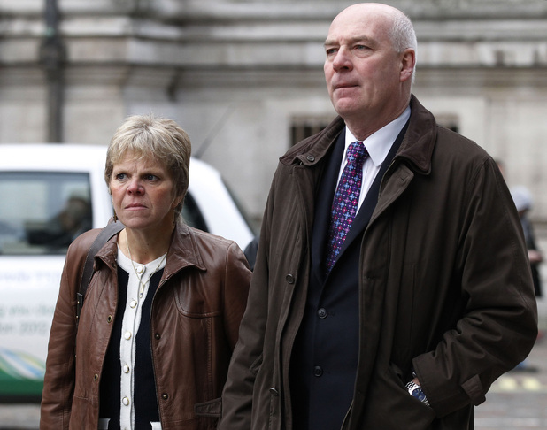 Bob and Sally Dowler, the parents of murdered schoolgirl Milly Dowler who provided testimony to the Leveson Inquiry, arrive at the Queen Elizabeth II Conference Centre in London