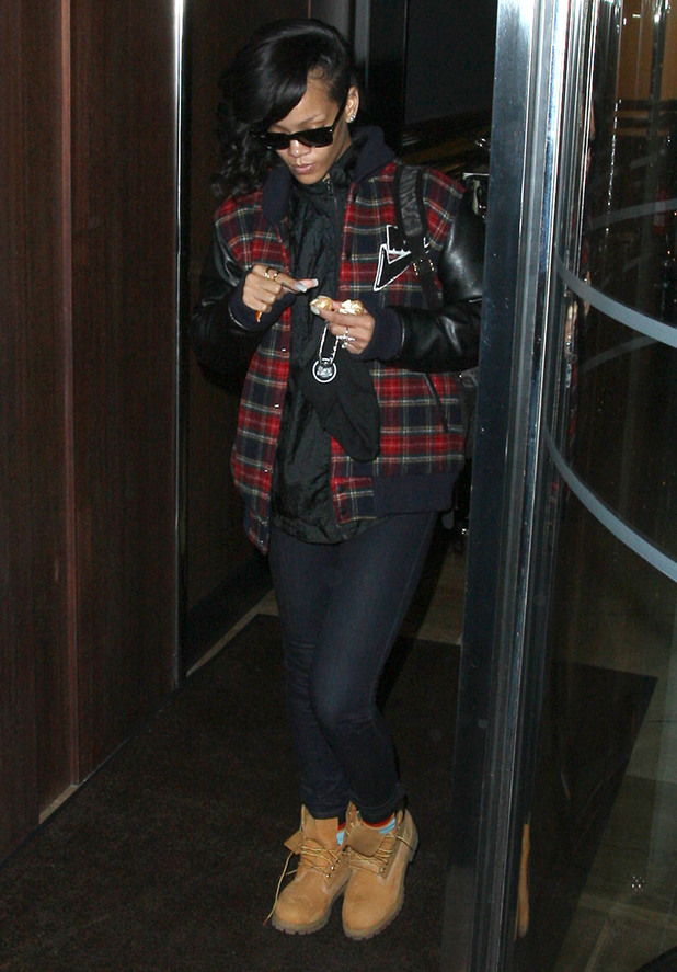 Rihanna eats an orang