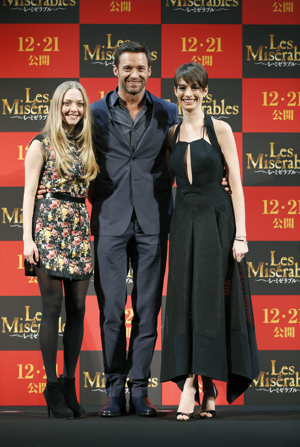 Anne Hathaway, Amanda Seyfried, Hugh Jackman, 'Les Miserables', Tokyo
