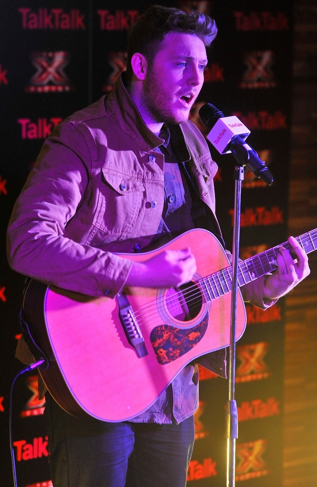 The X Factor's James Arthur at a TalkTalk Secret Gig (held on 29.11.2012)