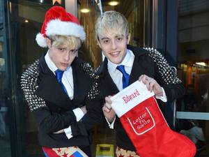 Jedward get in the Christmas spirit at Today FM studios, Dublin, Ireland - 05.12.12.  *** Local Caption *** JedwardFeaturing: Jedward, John Grimes, Edward Grimes
Where: Dublin, Ireland
When: 05 Dec 2012
Credit: WENN.com
