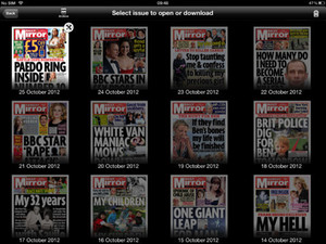 Daily Mirror iPad app screenshot
