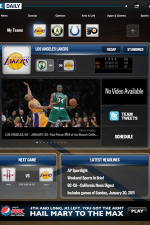 'The Daily' iPad newspaper screenshot