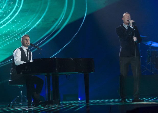 The X Factor Final: Christopher Maloney and Gary Barlow.