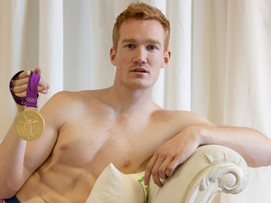 Greg Rutherford poses for Groupon's life drawing class in aid of Male Cancer Awareness Campaign