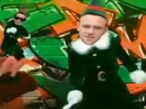 Wayne Rooney as an elf in spoof video