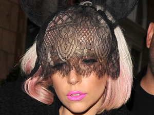 Lady GaGa
leaving a London hotel wearing black lace bunny ears on her head
London, England - 14.07.09
