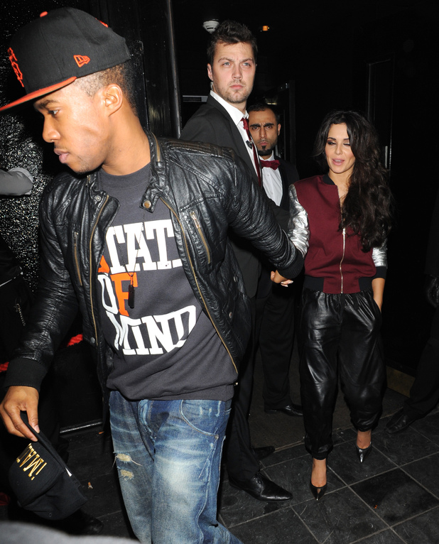 Celebrities leaving the Rose Club Featuring: Cheryl Cole, Tre Holloway Where: London, United Kingdom 