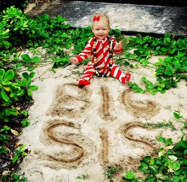 Miss Mode: Jessica Simpson's baby Maxwell at Christmas