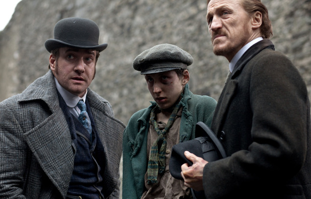 'Ripper Street' Episode 2: Edmund Reid (MATTHEW MACFADYEN), Thomas Gower (GIACOMO MANCINI), Bennet Drake (JEROME FLYNN)