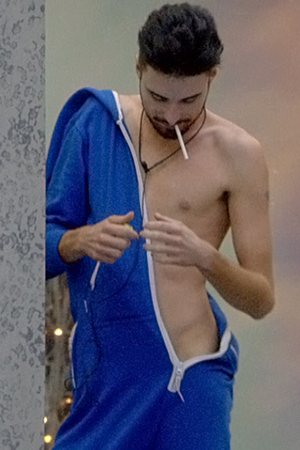 Rylan Clark strips naked in the Celebrity Big Brother house.