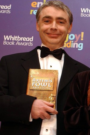 Authors shortlisted in the Childrens catagory of the Whitbread Book Awards (L-R) Eoin Colfer 'Artemis Fowl', Eva Ibbotson, 'Journey to the River Sea', Terry Jones, 'The Lady and the Squire' and Philip Pullman,'The Amber Spyglass', in London. * during a photocall before the announcement of the winner of the Whitbread Book of the Year award at The Brewery, Chiswell Street, London.