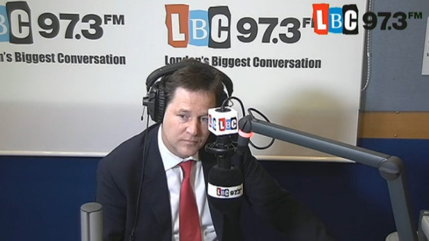 Nick Clegg blasted by caller on LBC show