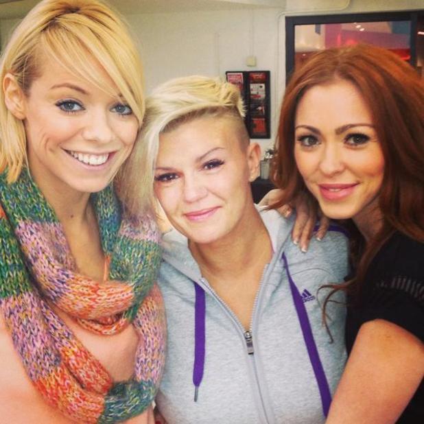 Atomic Kitten members Liz McCLarnon, Natasha Hamilton and Kerry Katona during rehearsals