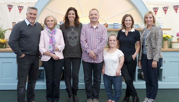 The Great Comic Relief Bake Off: Paul Hollywood, Mary Berry, Julia Bradbury, Bob Mortimer, Ellie Simmonds, Kirsty Wark, Mel Giedroyc