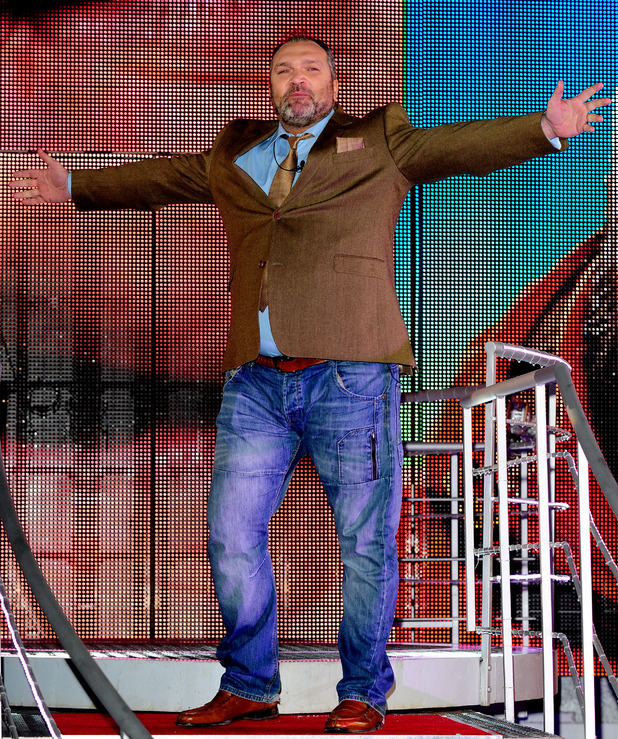 Neil Ruddock leaves Celebrity Big Brother, filmed at the Elstree Studios in London.