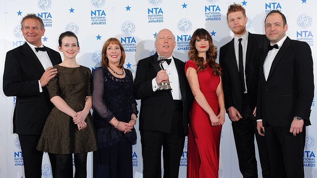 Digital Spy caught up with Downton Abbey creator Julian Fellowes and star Hugh Bonneville backstage at the National Television Awards.The duo, who picked up the 'Best Drama' gong for the ITV series, spoke about the exit of Dan Stevens.