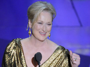 Meryl Streep accepts the Oscar for best actress in a leading role for "The Iron Lady" during the 84th Academy Awards on Sunday, Feb. 26, 2012, in the Hollywood section of Los Angeles.