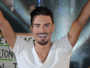 Rylan Clark celebrating his Celebrity Big Brother win
