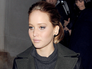 Jennifer Lawrence leaving her hotel in London.