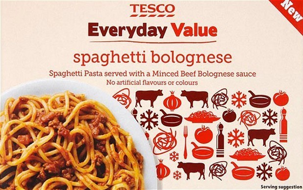 Tesco Everyday Value Spaghetti Bolognese packet