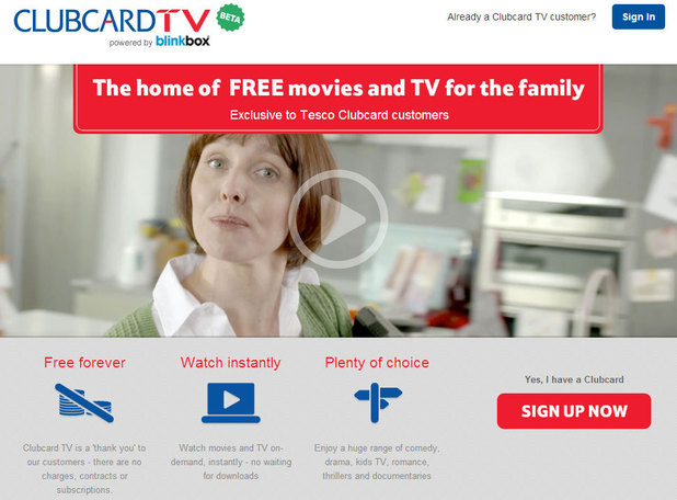 Clubcard TV homepage