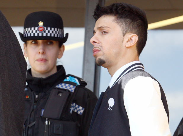 Dappy aka Costadinos Contostavlos arrives at Guildford Crown Court to be sentenced for charges of Afray